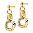 thumbnail image 2 of Finest Gold 14K Two-Tone Polished Intertwined Circles Post Dangle Earrings, 2 of 3