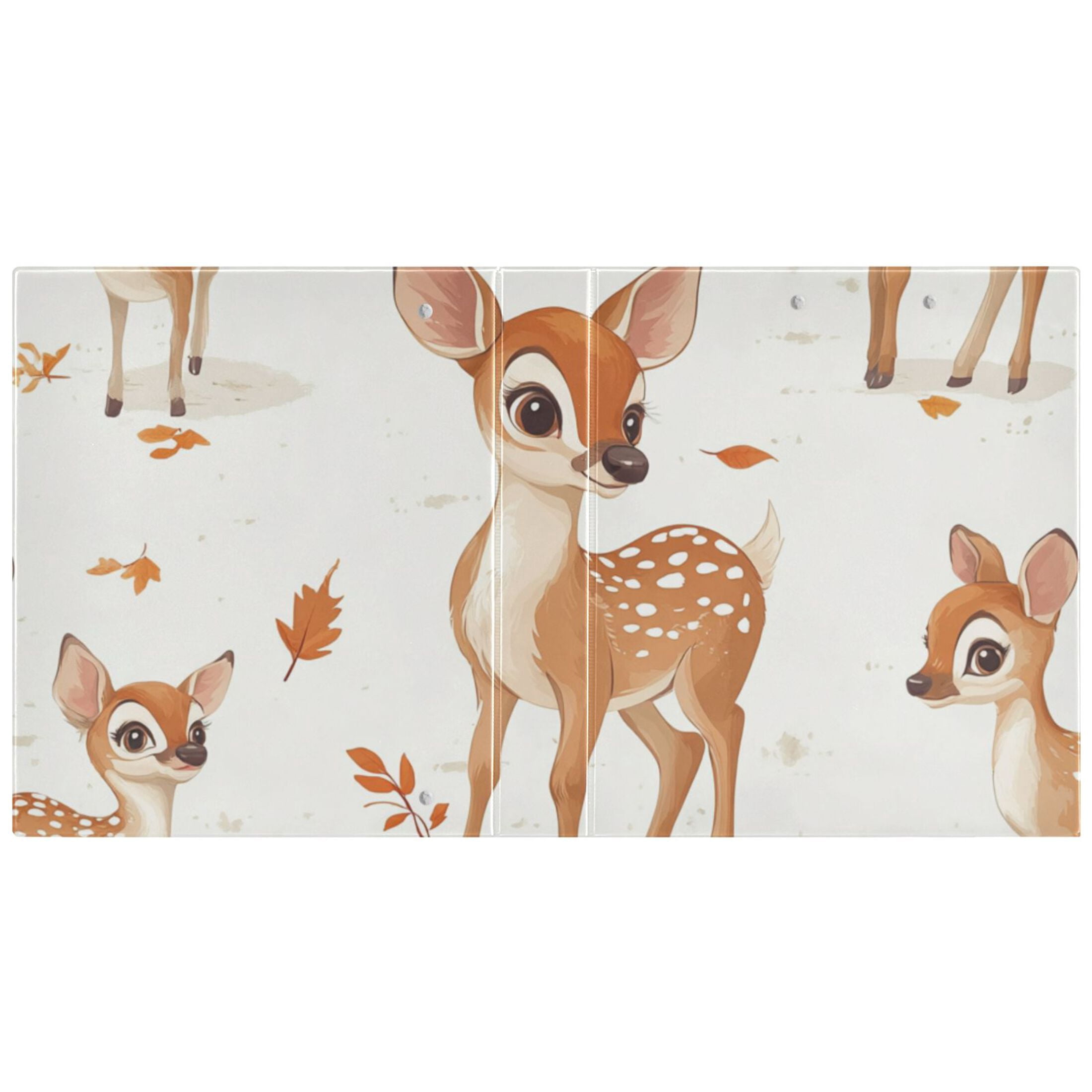 Pretty Deers 3 Ring Binders 1.5 inch Hardcover File Folders with Interior Pockets A4 Size Organizer for School Office Hospital