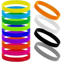 1 Set 13Pcs 13 Colors Silicone Wristbands Rubber Bracelets Blank Sports Wristbands Bulk Stretch Plain Solid Color Silicone Elastic Bracelet for Adult Men Women Teams Party Gifts 2.4x0.5 Inch