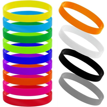 1 Set 13Pcs 13 Colors Silicone Wristbands Rubber Bracelets Blank Sports Wristbands Bulk Stretch Plain Solid Color Silicone Elastic Bracelet for Adult Men Women Teams Party Gifts 2.4x0.5 Inch