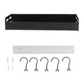thumbnail image 6 of Wall Mounted Kitchen Shelf Space Aluminum Rustproof Structure Floating Wall Shelves with 5 Hooks for Kitchen Black 30cm Long Black, 6 of 8