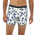 thumbnail image 2 of Men'S Boxer Briefs, Leaf Blueberries Print Soft And Breathable Mens Underwear Boxer Briefs With Widen Waist, 2 of 2