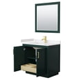 thumbnail image 3 of Wyndham Collection Miranda 36" Wood&Marble Single Bathroom Vanity in Green/Gold, 3 of 7