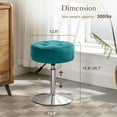 thumbnail image 2 of Adjustable Swivel Vanity Chair - Teal Velvet Stool for Makeup Room, Bathroom & Living Room, 2 of 16