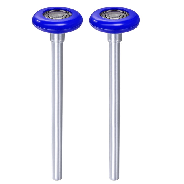 Unique Bargains 2 Rouleaux de Porte de Garage en Nylon de 1,8 Pieds pour Piste de 2 Pieds, Roues de Porte de Garage à Tige de 7 Pieds, Roulement 6200zz, 8 Boules, Bleu