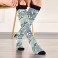 thumbnail image 5 of FORMRS Womens Knee High Socks Casual Long Thick Travel Daily Wear, 2 Pairs, Vibrant Hydrangeas Pattern, 5 of 6