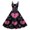 Black, variant on LWavelet 2026 Valentine's Sweet Short Sleeve Dress, Women's Love Heart Rose Print Fitted A Line Flowy Casual Sundresses Wine M