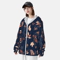 thumbnail image 5 of Goofa Autumn Leaves With Blue Printed Women's UPF 50+ Sun Protection Hoodie Jacket Lightweight Long Sleeve Sun Shirt for Women with Pocket Hiking Outdoor-3X-Large, 5 of 9