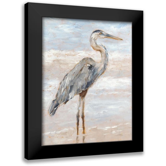 Harper, Ethan 12x14 Black Modern Framed Museum Art Print Titled - Beach Heron I
