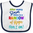 thumbnail image 3 of Inktastic After Every Storm, There is a Rainbow of Hope Here I Am Boys or Girls Baby Bib, 3 of 4