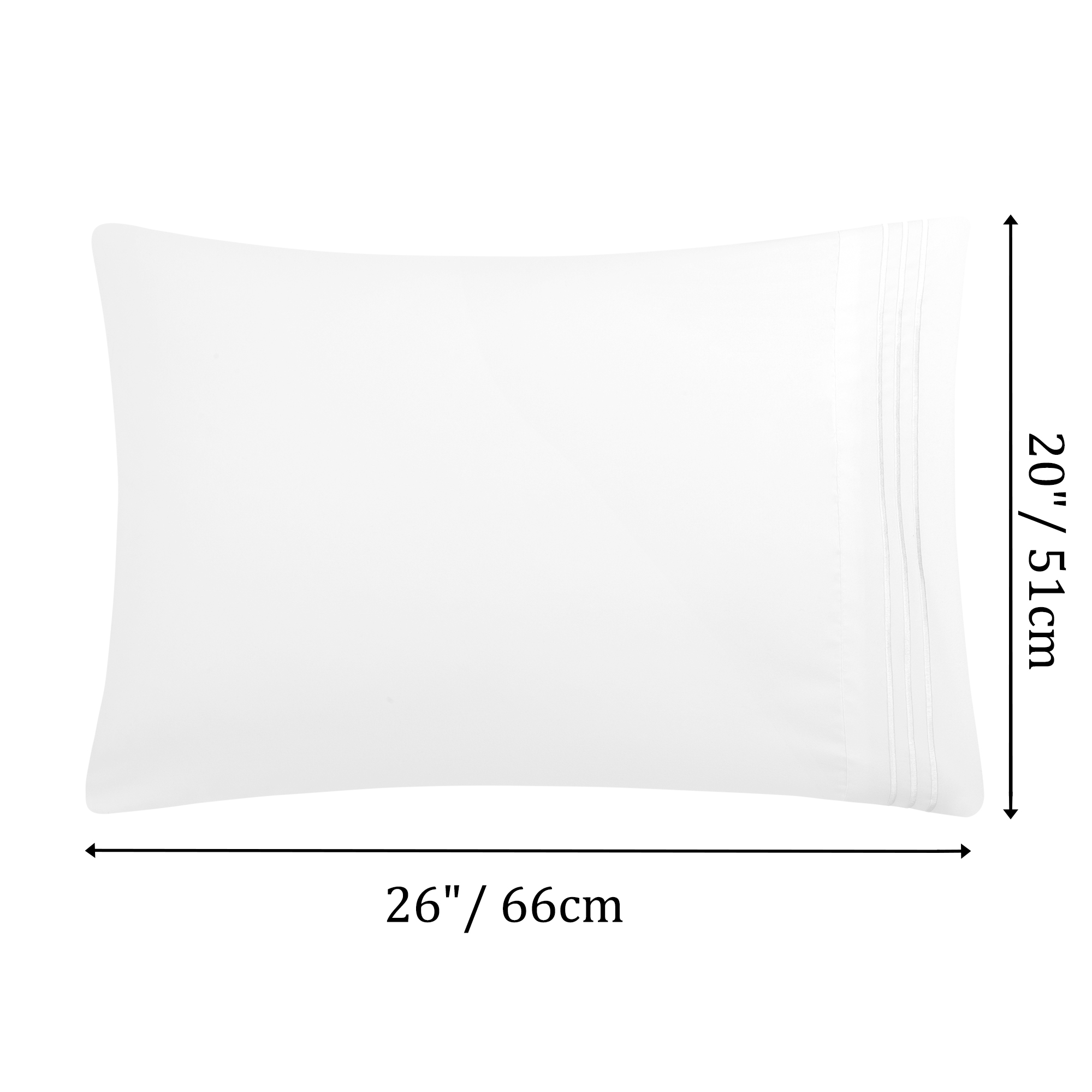Unique Bargains Polyester Soft Pillowcases 2 Pcs Envelop 20"x26" White