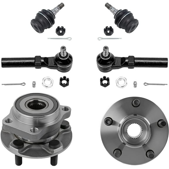 Detroit Axle - Front Wheel Hub Bearings Outer Tie Rod Ends Lower Ball Joints Replacement for Subaru XV Crosstrek Forester Impreza - 6pc Set
