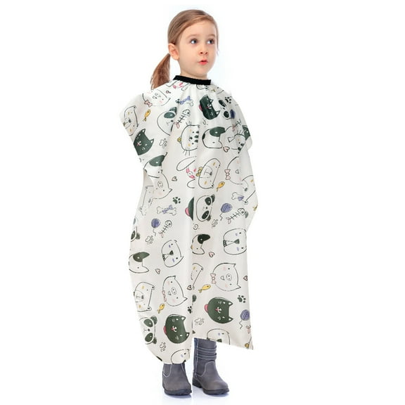 Child Friendly Barbers Cape Kids Haircut Cape, Adjustable Fit for Kids, Waterproof Polyester Home Haircut Accessory