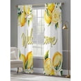 thumbnail image 4 of Yellow Lemons Sheer Curtains 96 Inch Length 2 Panels Set Window Treatments, Summer Fruits Leaves Pastoral Botanical Rod Pocket Semi Curtains for Living Room/Bedroom/Kitchen Décor, 104"W x 96"L, 4 of 7