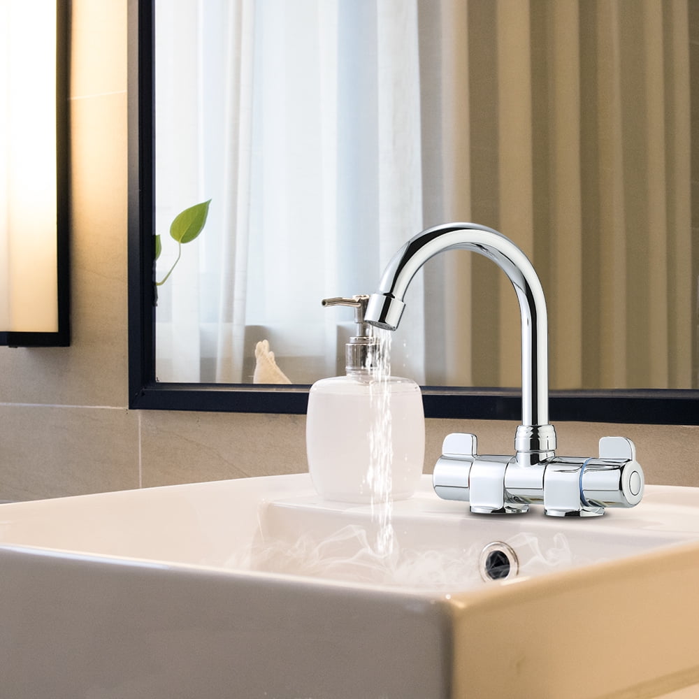 Foldable Rv Faucet Rotating Two Handle Deck Wall Mounted Kitchen Hot And Cold Water Mixer Tap For Motorhome Travel Trailer