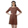 thumbnail image 1 of Moomaya Robes Mini Femmes Coton Slub Robes d'Été Manches 3/4 Robe Droite, 1 of 4