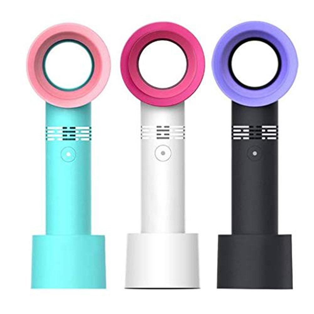 NSA USB Rechargeable Portable Bladeless Fan Handheld Mini Cooler No Leaf Handy Fan with 3 Fan