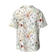thumbnail image 2 of Vsdgher Wildflower Watercolor Print Men's Wrinkle Free Untucked Cuban Shirt Business Casual Button Down Shirts Short Sleeve Shirt, 2 of 7