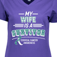 thumbnail image 4 of Inktastic My Wife is a Survivor Cervical Cancer Awareness Women's V-Neck T-Shirt, 4 of 5