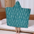 thumbnail image 5 of Teal Dancing Skeleton Pattern Hooded Bath Towel，50"x30" for Ages 3 To 12 Kids, Quick Dry Lightweight Soft Microfiber Hood Beach Towel Cover Up for Kids, 5 of 7