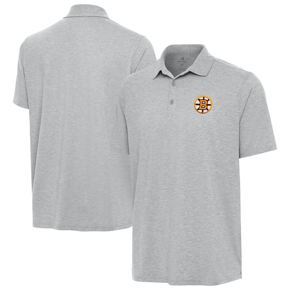 Men's Antigua Heather Gray Boston Bruins Par 3 Polo