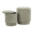 thumbnail image 4 of Marla Green Upholstered Contemporary Ottoman Set Chic Style, Removeable Storage, Comfortable Seating, 4 of 5