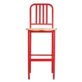 thumbnail image 2 of Linon Badden Commercial Grade Wood Seat Steel Frame Barstools Set of Two in Red, 2 of 19
