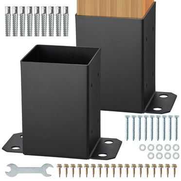 SKYSHALO 2 Pack 4x4 Post Base Brackets Heavy Duty Wood Post Fence Post Anchor