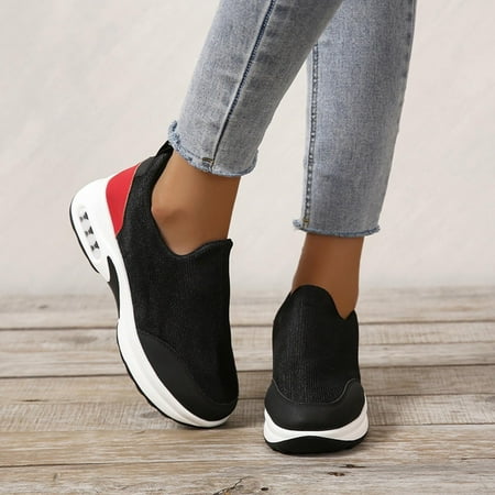 

Aueoeo Platform sneakers for women fashion Women Slip On Shoes Casual Breathable Sport Shoes Casual Mesh Shoes Sneakers
