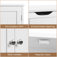 thumbnail image 6 of Alden Design Bathroom Floor Storage Cabinet, White, 12'', 6 of 8