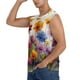 thumbnail image 3 of Balery Colorful Wildflower Meadow Camisetas sin mangas para hombre, absorbe la humedad y protege contra el mal olor.-Small, 3 of 7