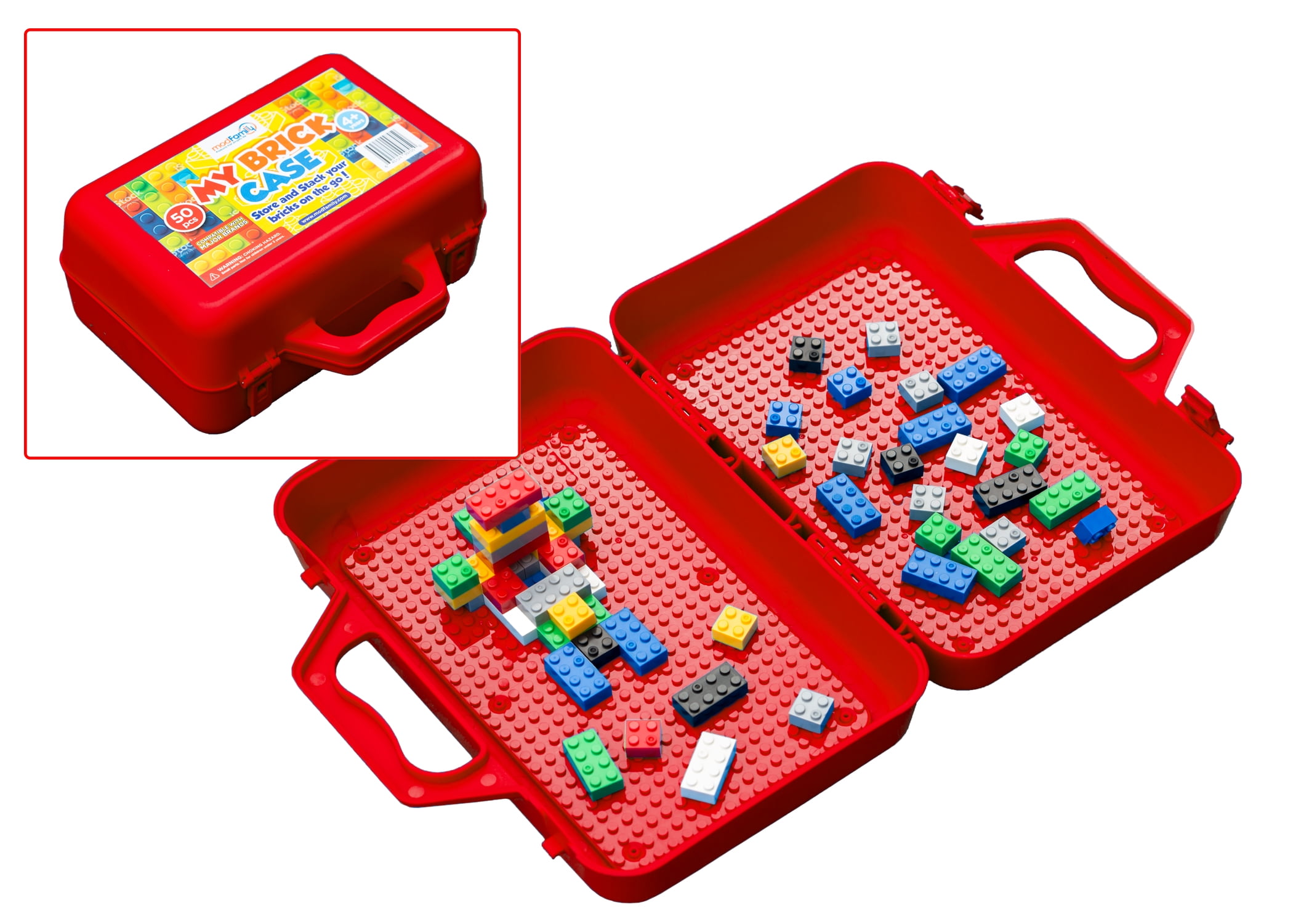 Portable Lego Brick Carrying Case with Building Base Plate Toy Box