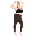 thumbnail image 2 of Stretch Is Comfort Women's Polyester Plus Size Leggings Brown 2X, 2 of 6