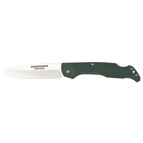 Ontario Knives Camp Plus Chef Lockback 4300 Knife Stainless Steel & Green GFN