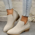 thumbnail image 5 of Mostsola Stacked Heel Ankle Boots for Women Pointed Toe Casual Chelsea Boots Suede Short Booties, 5 of 8
