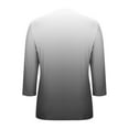 thumbnail image 5 of CYMMPU Elegant Blouse Dressy Tunic Tops Shirts Gradient Color 3/4 Length Sleeve Business Work Blouses to Wear with Leggings Summer Fall Casual V-Neck 2025 Clothes for Women Black XXL, 5 of 6
