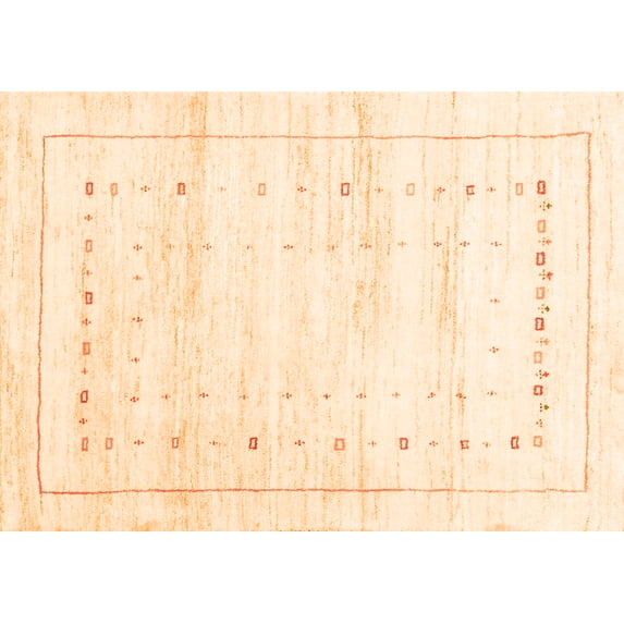 Ahgly Company Indoor Rectangle Solid Orange Modern Area Rugs, 3' x 5'