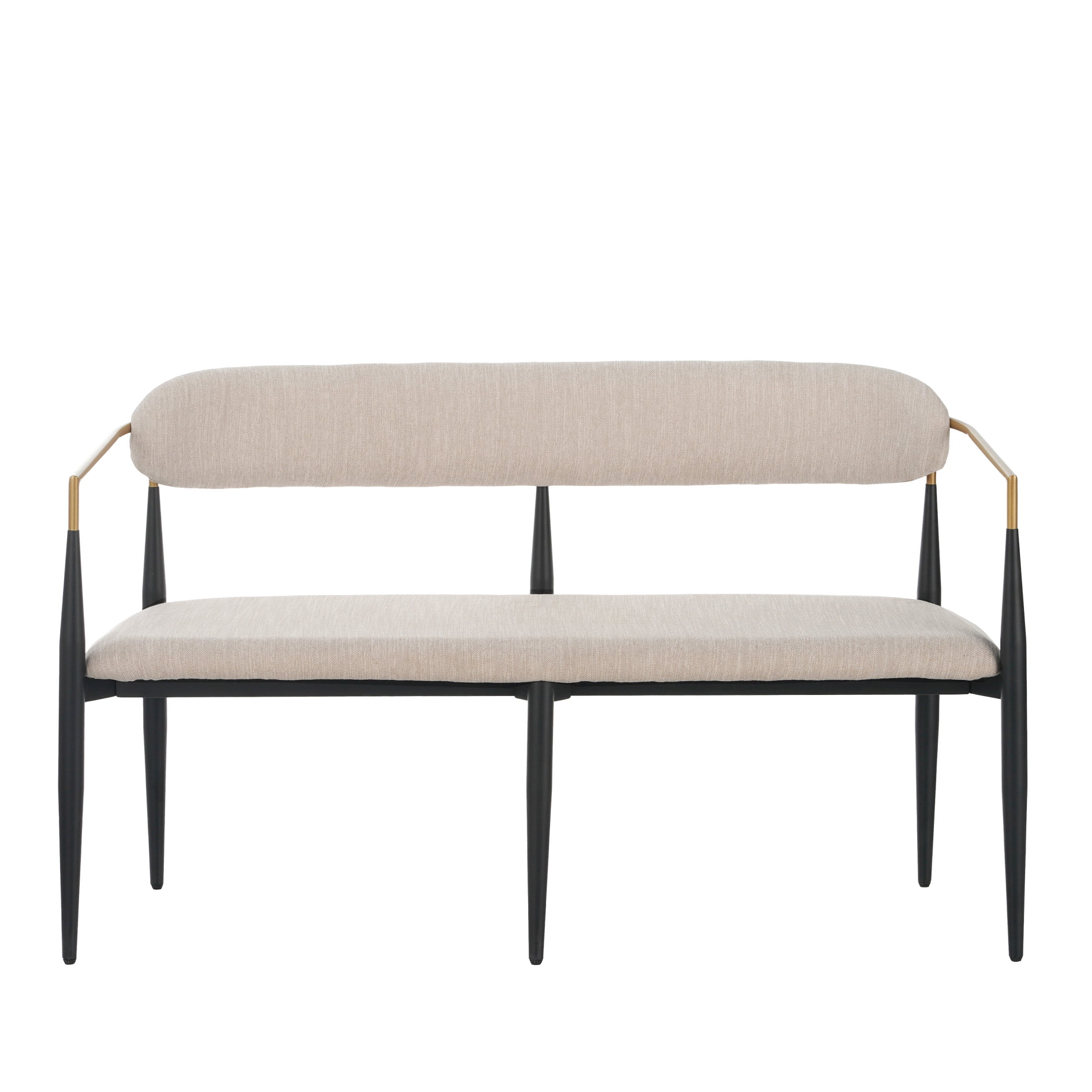 Christopher Knight Home Minimalist Fabric Upholstered Loveseat with Metal Frame, Beige