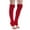 Bright Red*, variant on SPRING PARK Fashion Women's Ruffle W-shaped Solid Color Knee High Knitted Leg Warmers Pleated Long Yoga Boot Cover Socks