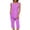 Purple, variant on Jamicy Cotton Pajamas for Women Casual Printed Sleeveless Round Neck Top + Capri Pants Set Pajama Set Ladies Comfortable Loungewear Set