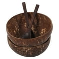 thumbnail image 4 of OUNONA Coconut Shell Bowl for Kitchen Use Natural and Hand Painted Coconut Rice Bowl 2 Sets with Spoons, 4 of 8