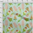 thumbnail image 3 of oneOone Rayon Sky Blue Fabric Ice Cream Cone Quilting Supplies Print Sewing Fabric By The Yard 56 Inch Wide, 3 of 8