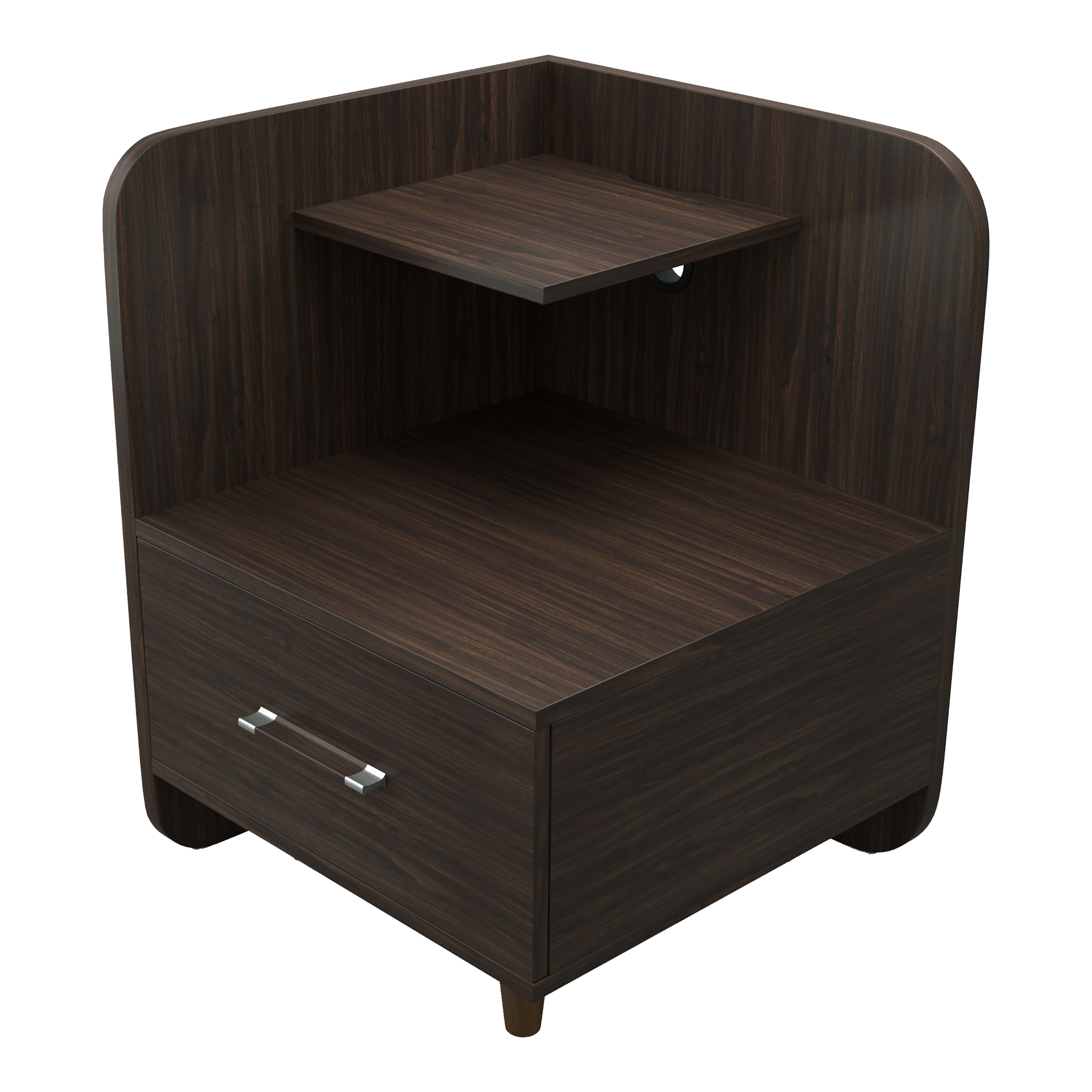 Furniture of America Ames Adult Modern 1-Drawer Nightstand with 2-Shelf, Wenge