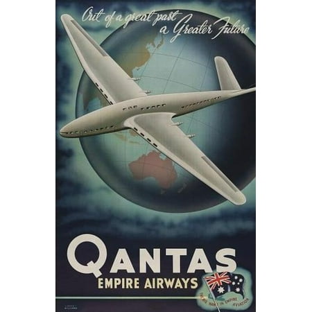 Qantas Empire Airways The Big Name In Empire Aviation Canvas Art - (36 x 54)