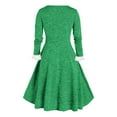 thumbnail image 3 of IROINNID Christmas Party Dresses for Women Solid Xmas Long Sleeve A-Line Dress Christmas Formal Cocktail Dress,Green, 3 of 5
