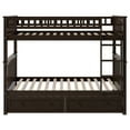 thumbnail image 4 of Euroco Pine Wood Convertible Twin over Twin Bunk Bed with Storage 2 Drawers,  Espresso, 4 of 17