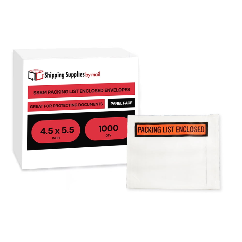 SSBM Packing List Pouches Shipping Label Panel Face Enclosed Envelopes Adhesive