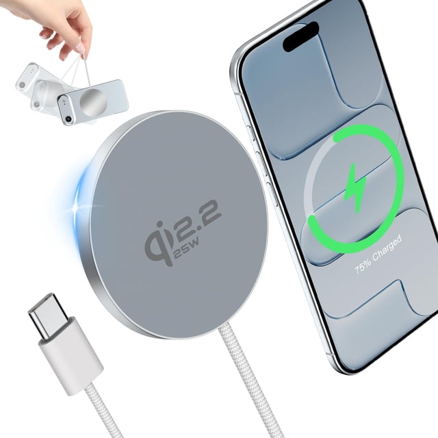 Cargador inalámbrico Herfair Qi2.2 magnético de carga rápida de 25 W