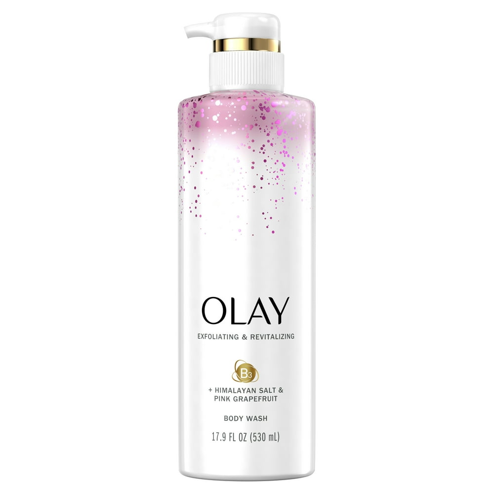 Olay Exfoliating & Revitalizing Body Wash with Himalayan Salt, Pink