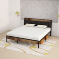 thumbnail image 1 of ULEW | Cama King con Marco Metálico, Luz LED Integrada y Tapizado en PU | Estructura de MDF con Espuma | Diseño Moderno y Cómodo | Tamaño 2192x1935x1030mm, 1 of 7